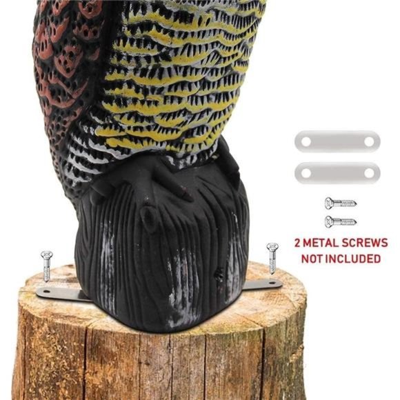 Solar Fake Horned Owl Statue, Solar Powered Halloween Motion Activated Scarecrow - Picture 3 of 6